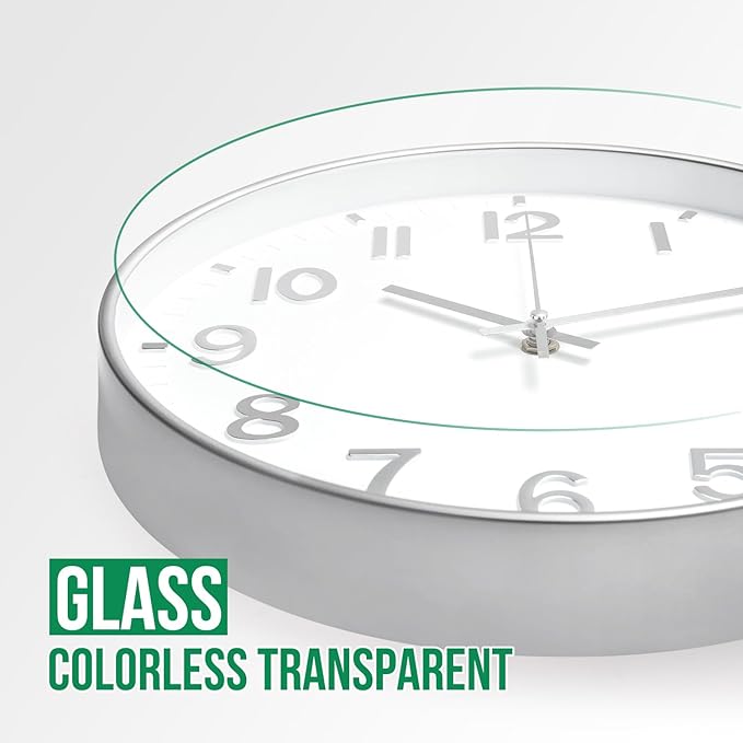 Wall Clock Modern Simple Quartz Decorative Clock Non-Ticking Silent Battery - Image 5