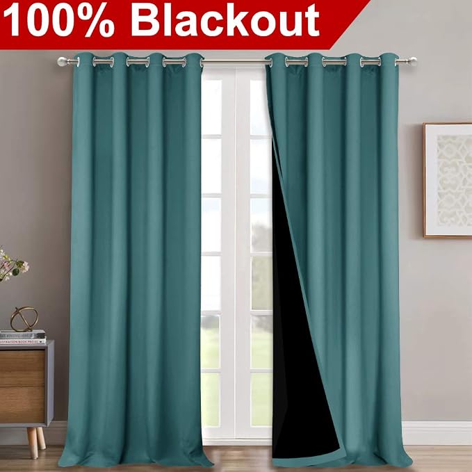 NICETOWN Full Shading Curtains 90" Long 2 Panels Set - Image 2