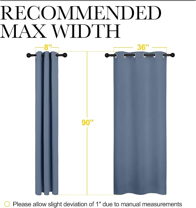 NICETOWN Living Room Blackout Curtains 90 inches Long, Thermal Insulated Noise - Image 6