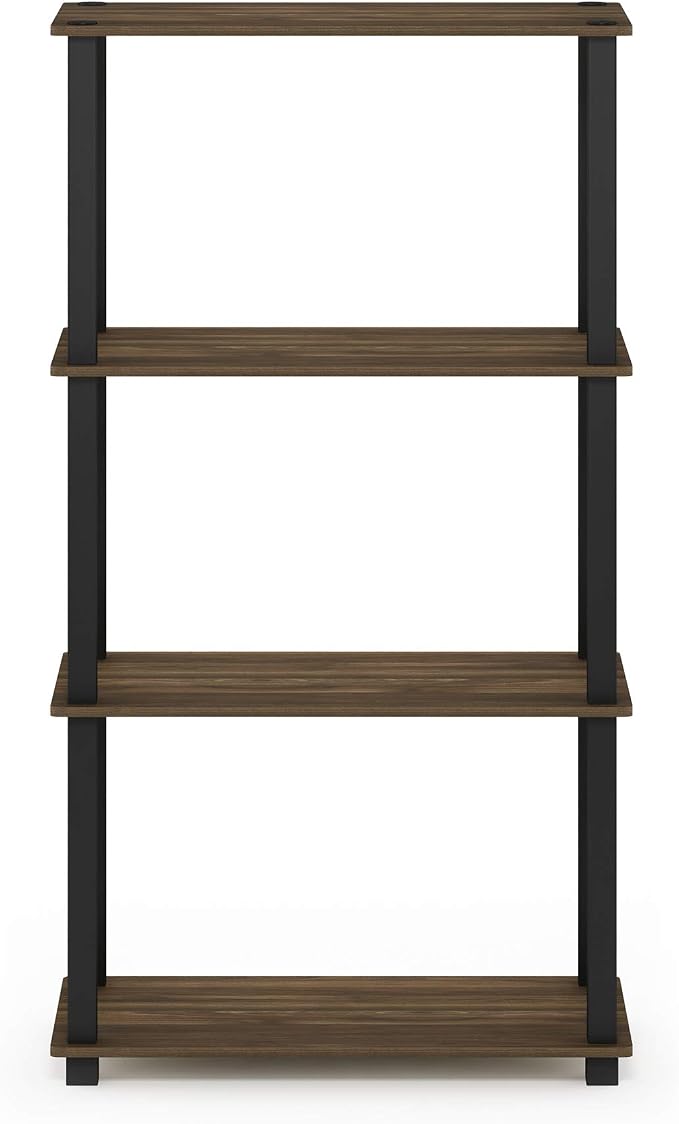 Furinno TURN-S-TUBE Storage Shelves, 4-Tier Book Shelf, Corner Shelf, Toolless - Image 5