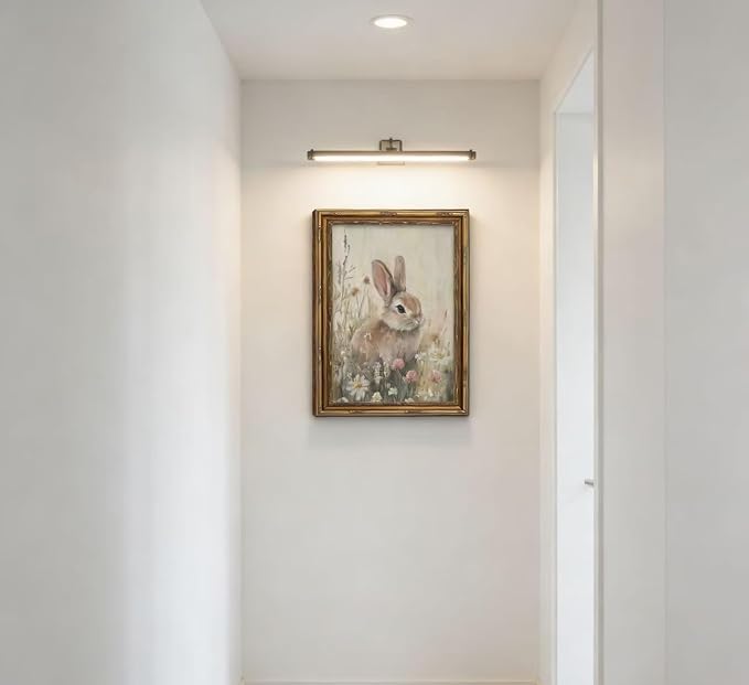 Vintage Gold Framed Easter Bunny Wall Art Spring Rabbit and Wildflowers - Image 8
