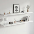 Homeforia Floating White Shelf 60 inches, High End Solid Real Wood 60inch Long by Homeforia