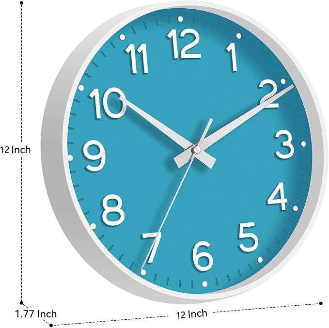 Roymnie Wall Clock 12 Inch Silent Wall Clocks Battery Operated-Modern Non - Image 3