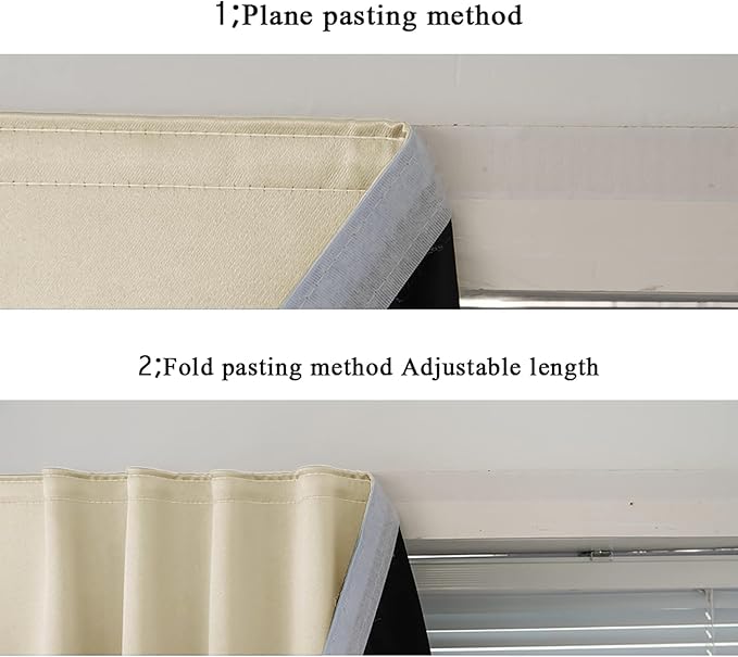 AJAZZ 100% Blackout Curtains for Bedroom Self Adhesive Curtains Temporary - Image 4
