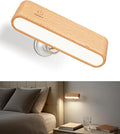 Wood LED Wall Sconce, Magnetic 360° Rotatable Wall Mounted Night Light & by Vadifula