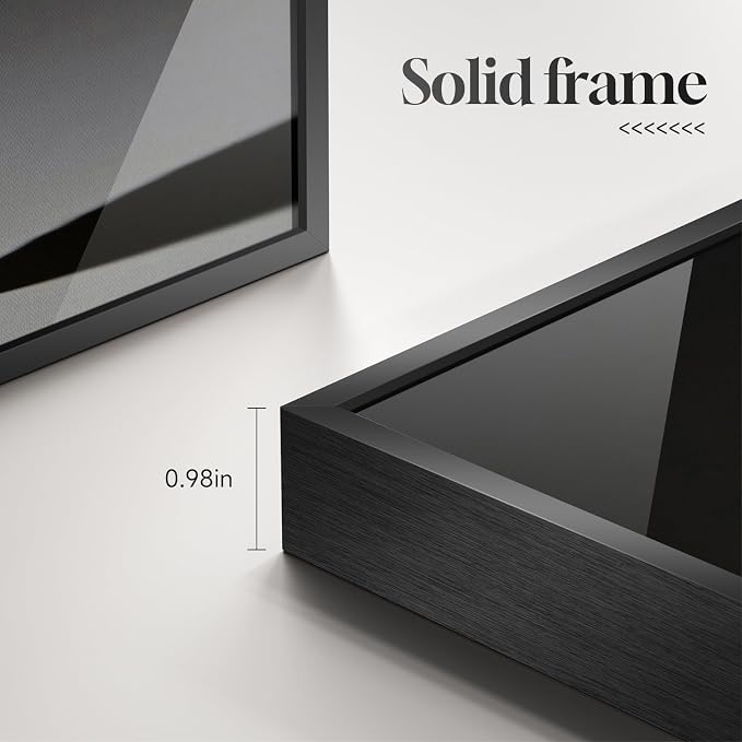 Framed Black and White Abstract Wall Art, Modern Elegant Large Prints Paintings - Image 6