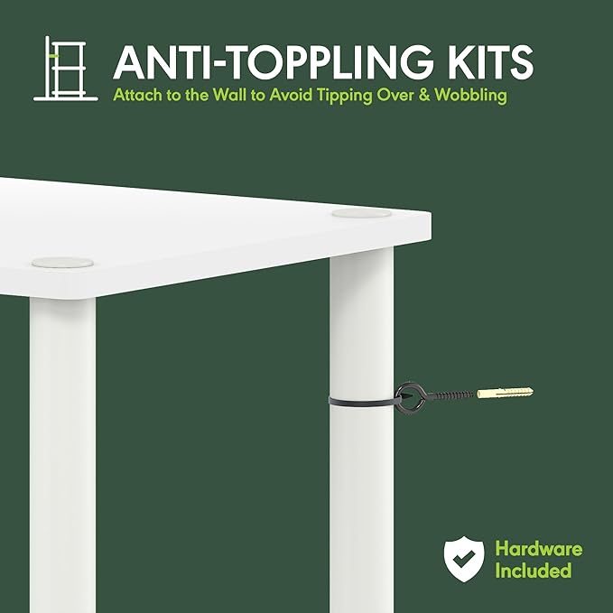 Furinno Turn-N-Tube Storage Shelves, 4-Tier Toolless Book Shelf, Corner Shelf - Image 4