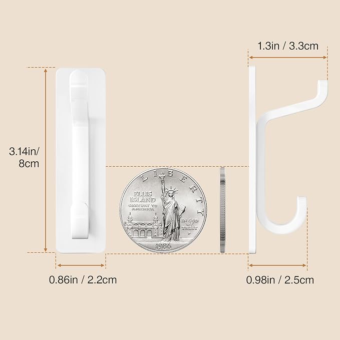 Self Adhesive Wall Hooks for Hanging: Extra Strong 13 LB, Hook for Coat - Image 4
