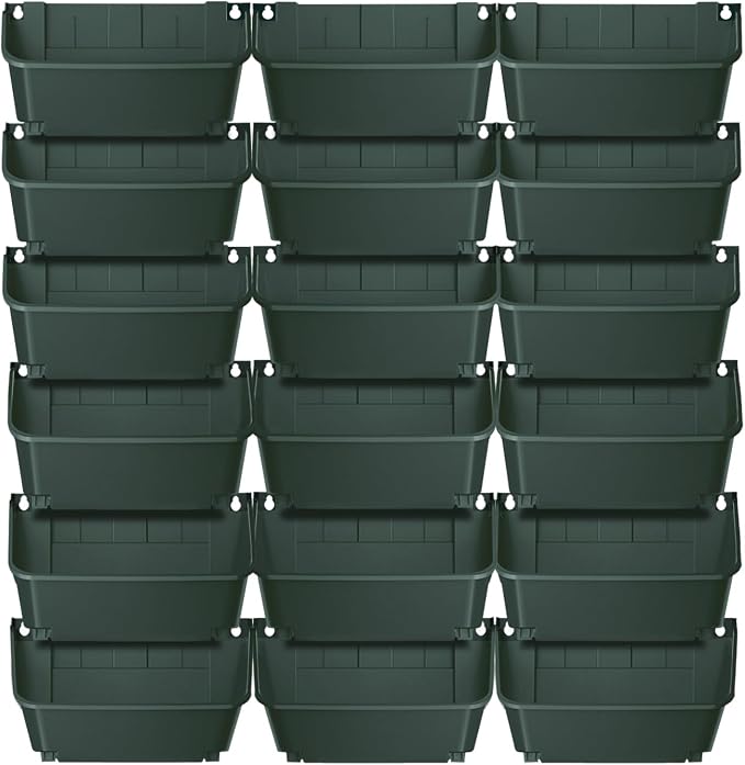 Vertical Wall Planter with 18 Pots, Hanging Garden Plant Flowerpot Holder by Eapmic