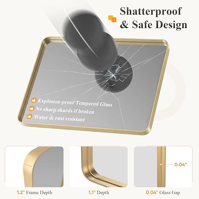 NEWBULIG 24X30 Inch Bathroom Mirror - Image 4