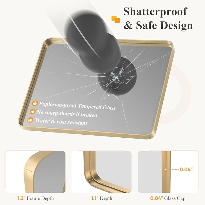 NEWBULIG 24X32 Inch Bathroom Mirror - Image 4