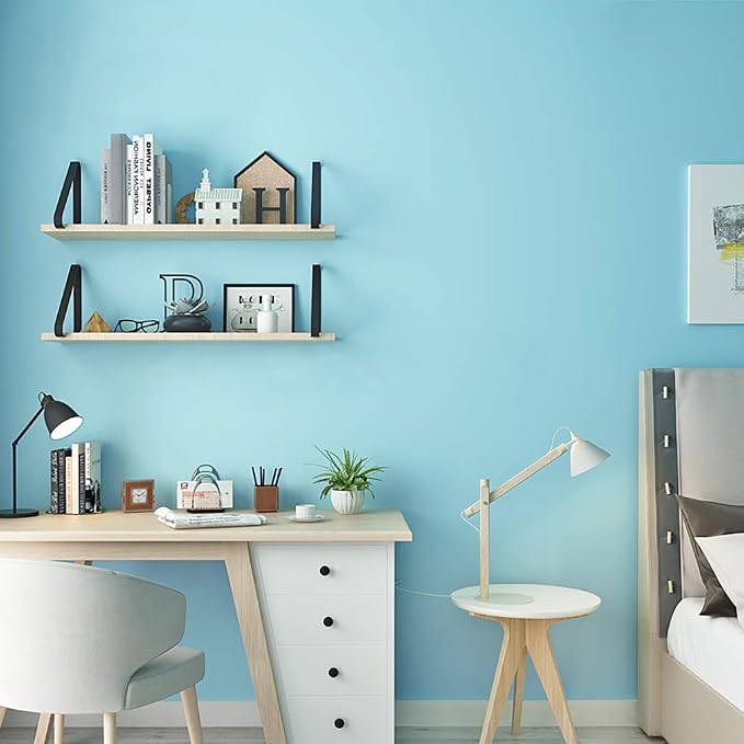 Safiyya 393"x17.7" Peel and Stick Wallpaper Teal Wallpaper Solid Color Teal - Image 2