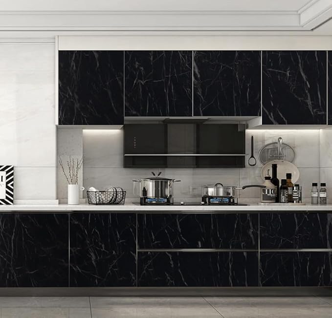 Arthome 23.6x200 Inches Black Marble, Peel and Stick Wallpaper, Marble Contact - Image 4