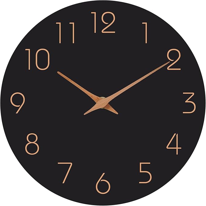 Mosewa Large Wall Clock 18 Inch Black Battery Operated Silent Non Ticking by MOSEWAWALLCLOCK
