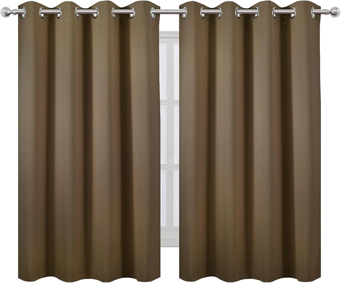 LEMOMO Brown Thermal Blackout Curtains/52 x 54 Inch/Set of 2 Panels Room - Image 2