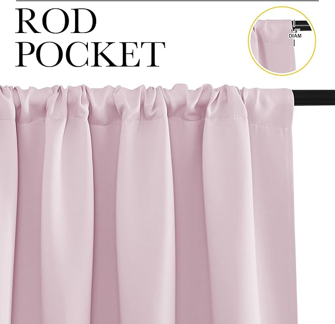 NICETOWN RV Blackout Curtains for Camper Windows, Baby Pink, Short Blackout - Image 2