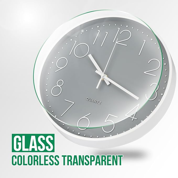 Wall Clock 10 Inch Non-Ticking Silent Modern Simple Style Round Decor Clock - Image 5