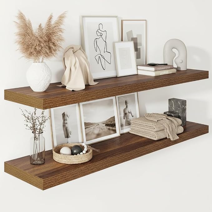 Vivelove Wide Floating Shelves for Wall 12 Inch Deep, 47.2" X 12" X 2" Floating by VIVELOVE