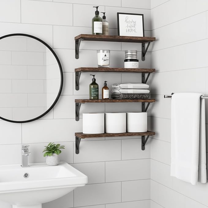 Fixwal Floating Shelves for Wall, Wood Wall Mounted Shelves for Bedroom - Image 6