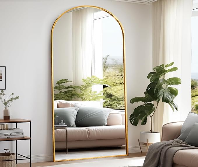 Rowjut Floor Full Length Mirror, Arched Mirrors Full Length 81"x41" - Image 2