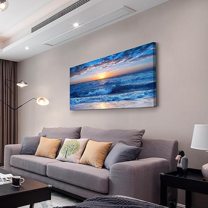 Wapluam Canvas Wall Art For Living Room Modern Decor For Bedroom Ocean Beach - Image 2