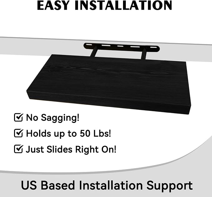 BGMG Wood Floating Shelves 16 inch, Wide Rustic Wooden Wall Shelves - Image 5
