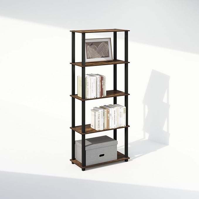 Furinno Turn-S-Tube Storage Shelves Set of 2, 3-Tier Book Shelf, Corner Shelf - Image 5