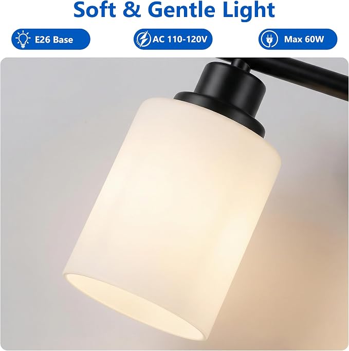 Unicozin 3 Light Bathroom Light Fixtures, Modern Vanity Lights - Image 3