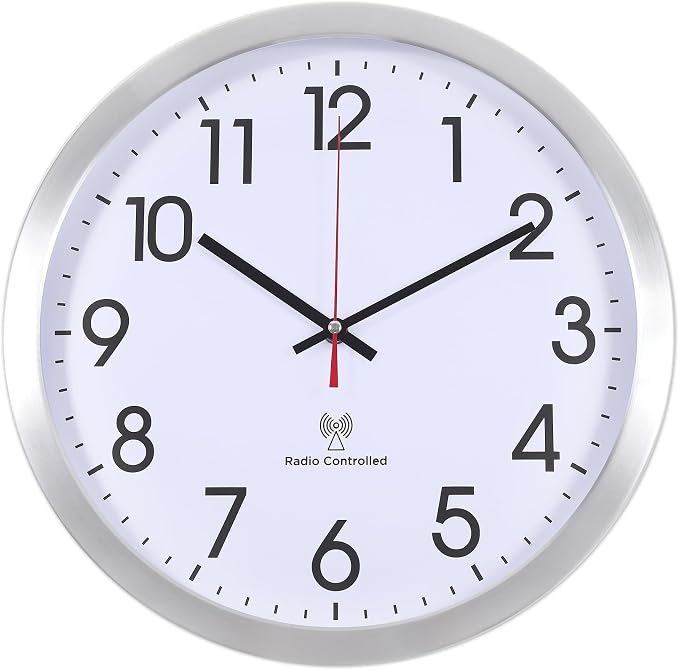 Atomic Analog Wall Clock, 14Inch Radio Controlled Sets Automatically Wall Clock by Vigorwise