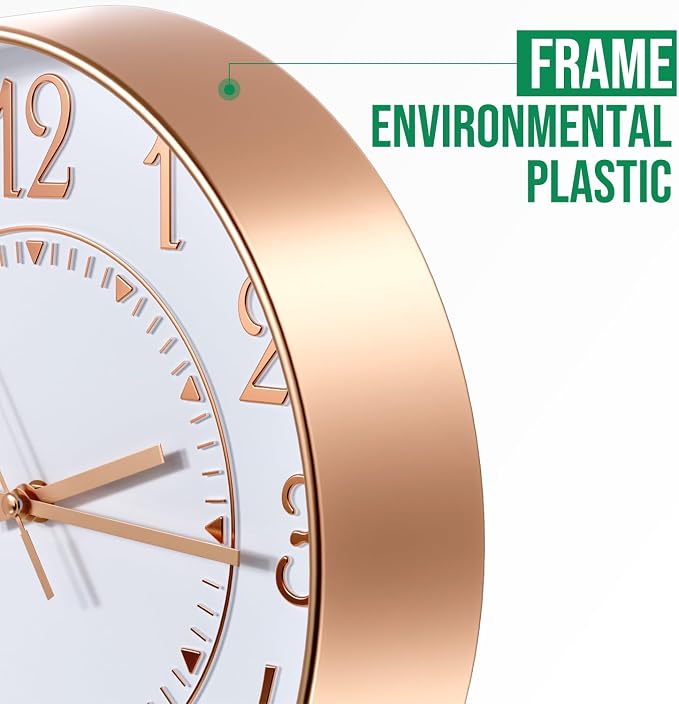 Wall Clock Modern Non-Ticking Battery Operated Silent Wall Clocks Simple Style - Image 4