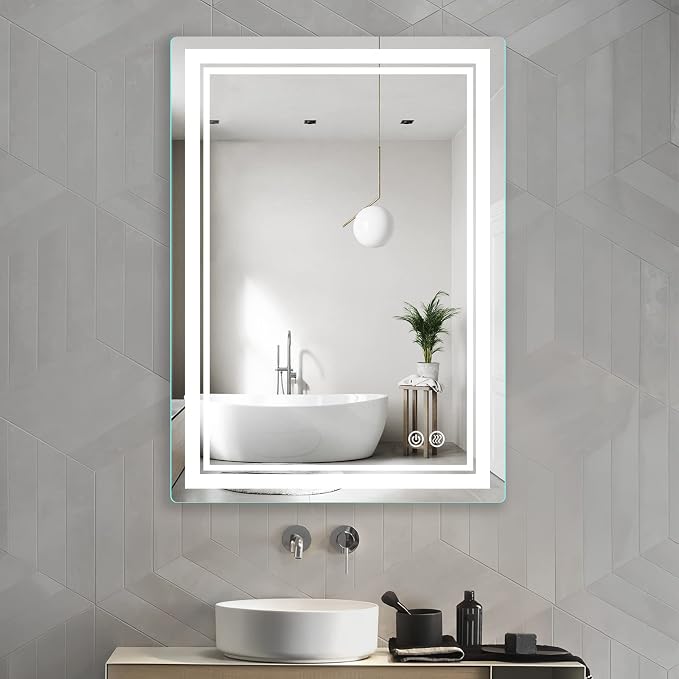 LED Bathroom Mirror 28x20 Inch by Butylux