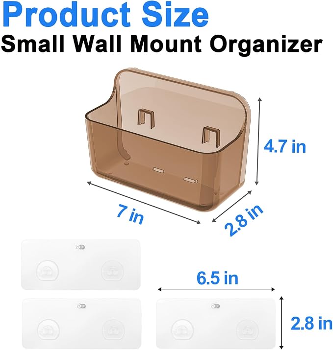 Diesisa 2pc Acrylic Wall Mount Organizer, Adhesive Cabinet Door Organizer - Image 2