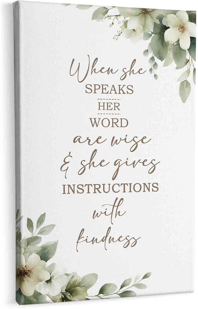 HIWX Christian Wall Decor, Sage Green Botanical Bible Verses Framed Canvas by HIWX