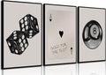 BOKPEN 3Pcs Black and White Poker Dice Wall Art Funky Retro Y2K Trendy Preppy by bokpen
