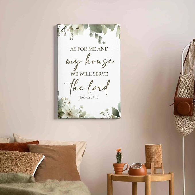 HIWX Christian Wall Decor, as for Me and My House Bible Verses Sage Green - Image 6