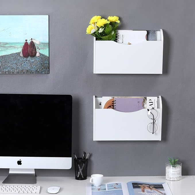 PAG Wall File Holder Wall Mounted Wood Hanging File Organizer - Image 5