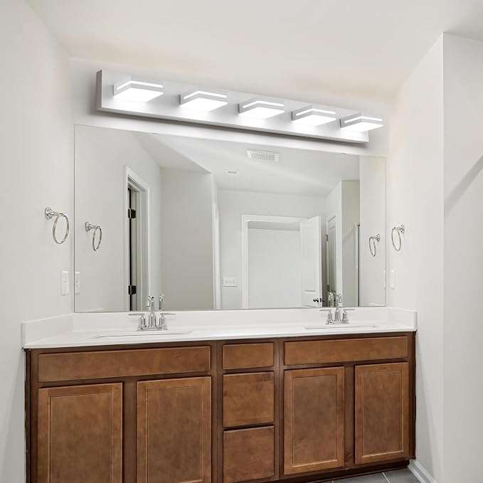 SineRise LED Modern Bathroom Vanity Light Fixtures, Matte White Modern Acrylic - Image 5