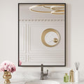 LOAAO 24"X32" Black Rectangle Bathroom Mirror Wall, Matte Black Aluminum Alloy by LOAAO