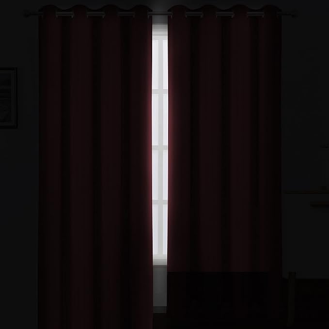 LEMOMO Burgundy Red Thermal Blackout Curtains/42 x 95 Inch/Set of 2 Panels Room - Image 3