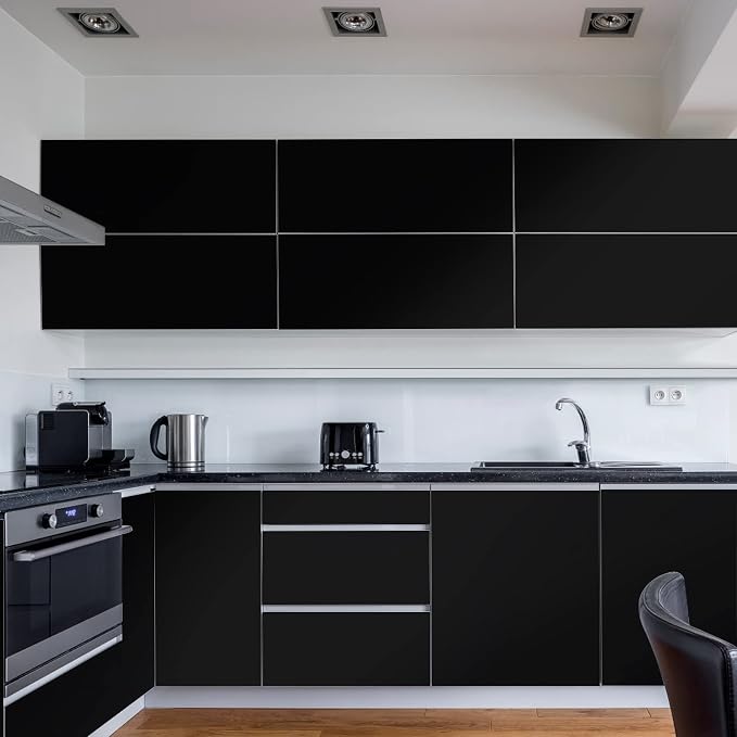 practicalWs Peel and Stick Wallpaper 23.6" x 118" Black Wallpaper Self Adhesive - Image 6