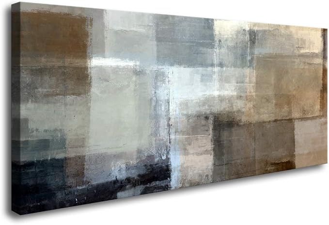 Baisuart Canvas Prints Abstract Wall Art Print Paintings Grey and Brown - Image 9