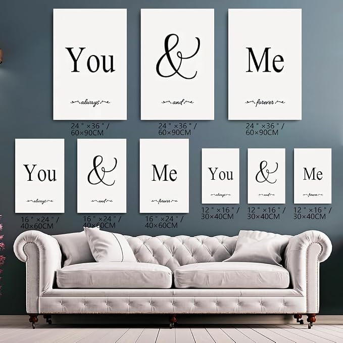 GUBIYU Black & White Bedroom You And Me Canvas Poster - Image 2