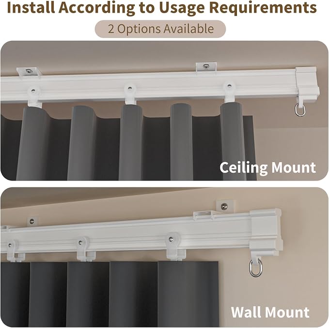 Room Divider Blackout Curtains Extra Wide Ceiling Mounted Curtains Track Sets - Image 5