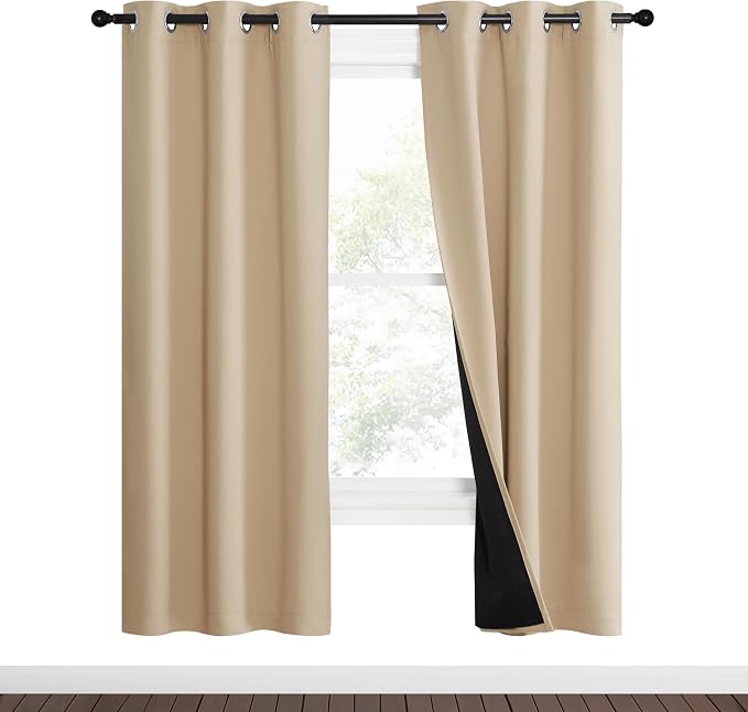 NICETOWN Living Room Completely Shaded Draperies, W37 x L70, Biscotti Beige by NICETOWN