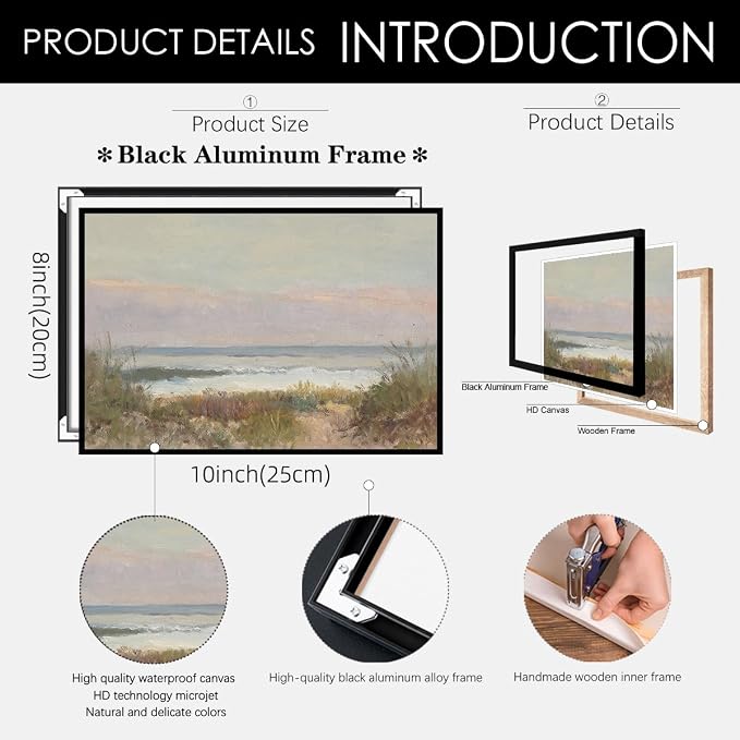 Nature Ocean Scenery Wall Art Beach Landscape Posters Vintage Coastal Aesthetic - Image 2