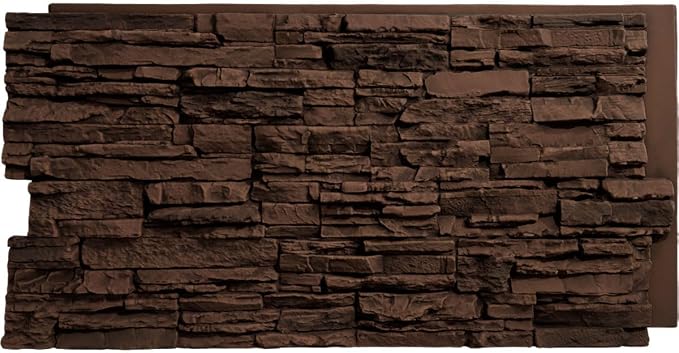 EverStone Canyon Ridge Faux Stone Panel, 45 3/4"W x 24 1/2"H x 1 1/4"D by EkenaMillwork