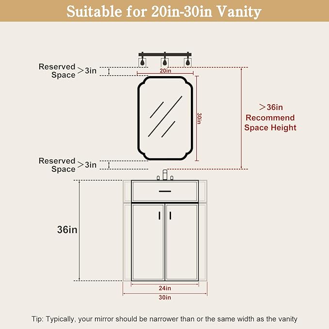 WallBeyond 20" x 30" Rounded Corner Arch Wall Mirror - Image 5