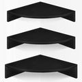 Homode Corner Floating Shelves, 3 Tier Wooden Hanging Corner Storage Shelf by Homode