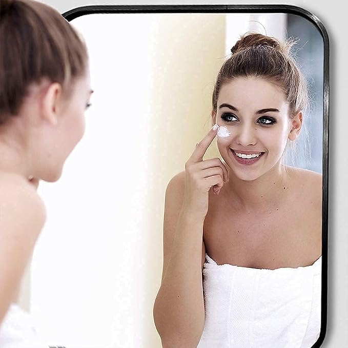 20x30 Inch Black Wall Mirror for Bathroom, Brushed Metal Framed Mirror - Image 3