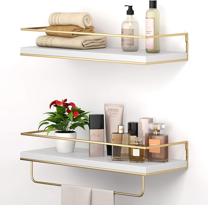 Shario White Floating Shelves by Shario